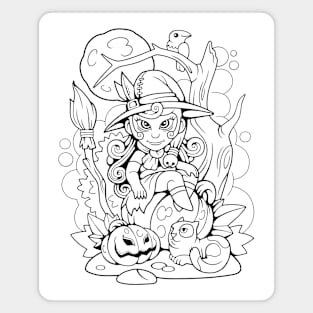 little cute witch Magnet